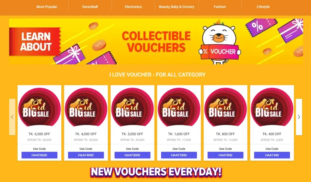 Daraz coupon and vouchers